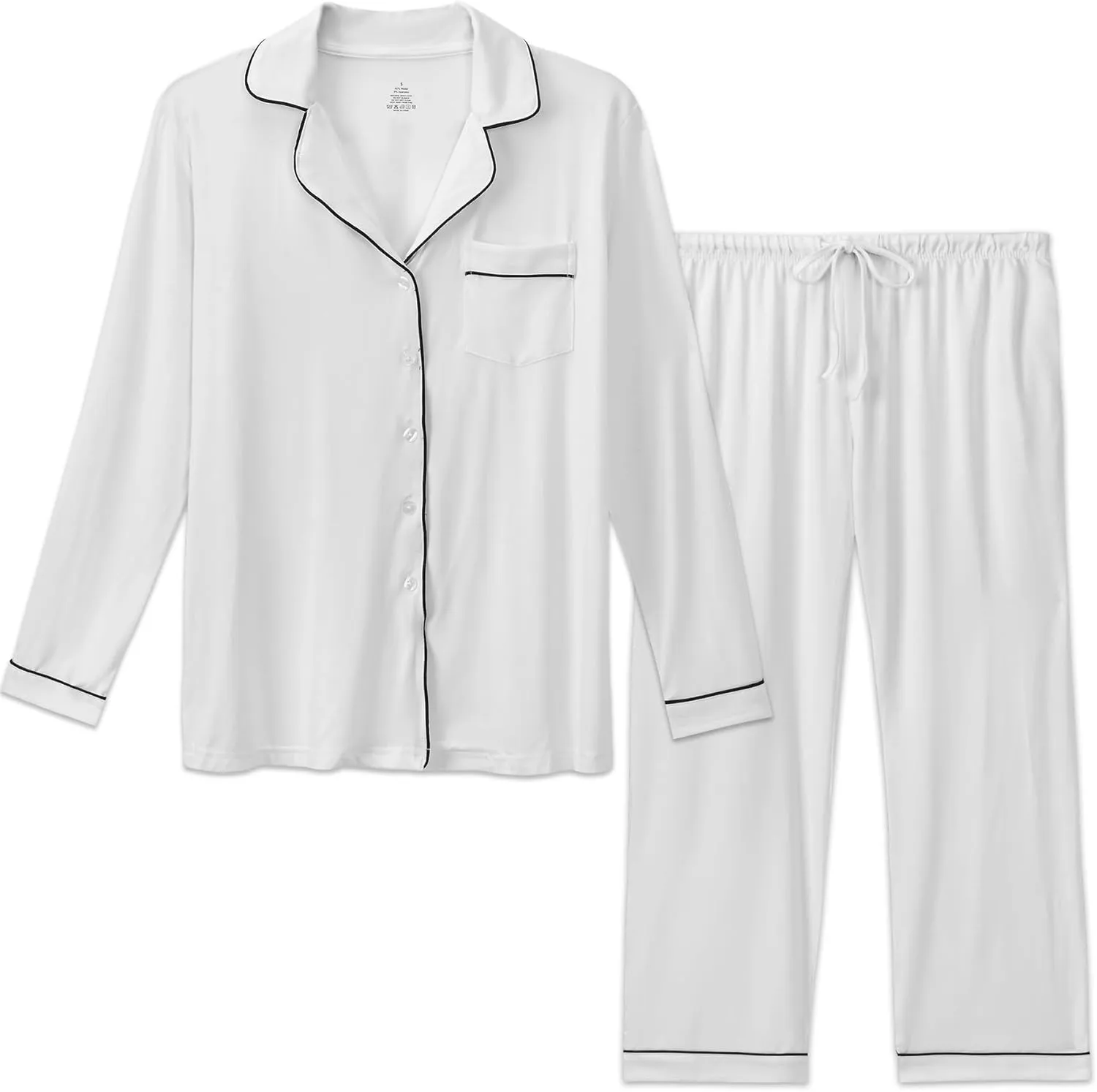 Women Long Sleeve Pajama Set Modal Button Down 2-Piece Pjs Pants Sleepwear Lounge Set