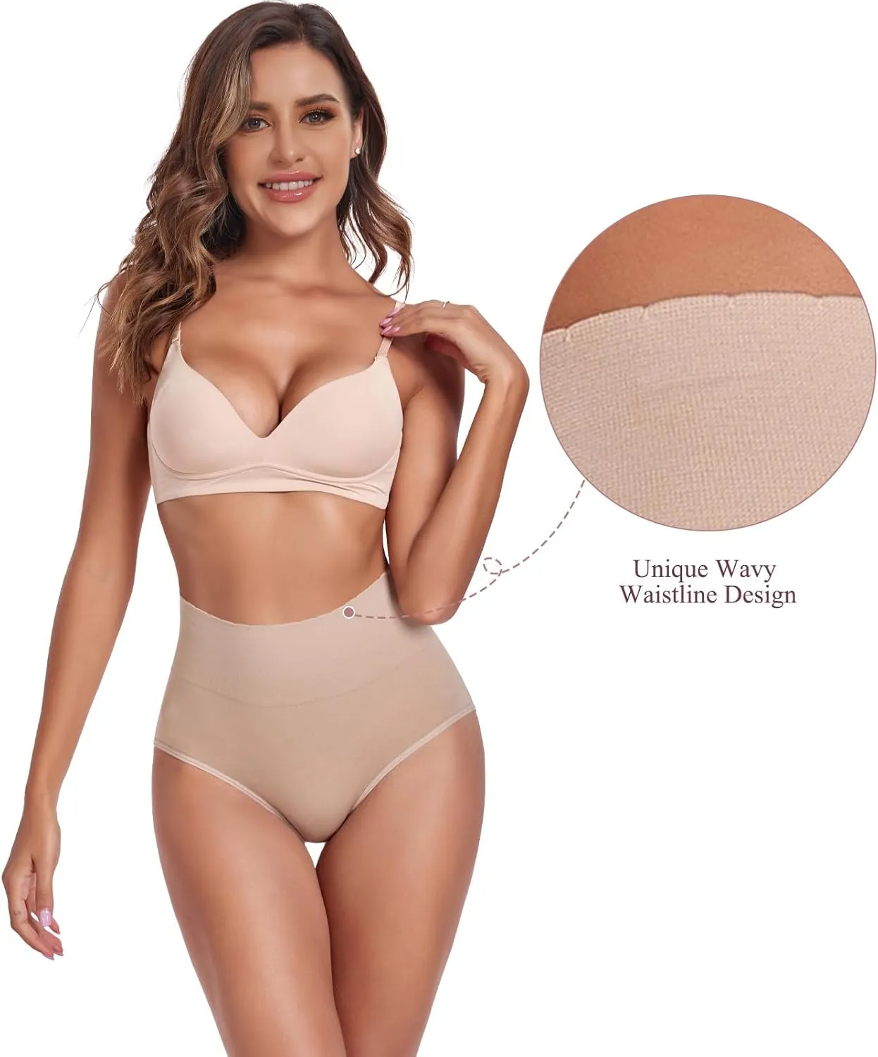 Women's Briefs Underwear High Waist Tummy Control Full Coverage Panties, Ladies Postpartum Underpants 5 Pack