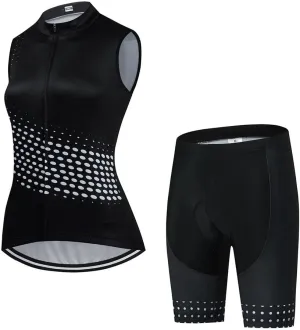 Women's Cycling Jersey Set Sleeveless Bike Shirts Cycling Vest Shorts Bicycle Clothing Short with Gel Padded
