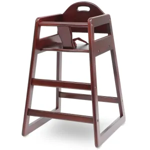 Wooden High Chair for Baby & Toddler – Restaurant-Style Stackable HighChair with Commercial Grade Solid Wood for Dining Table & Kitchen – Compact & Portable Design for Home & Restaurant Use - Cherry