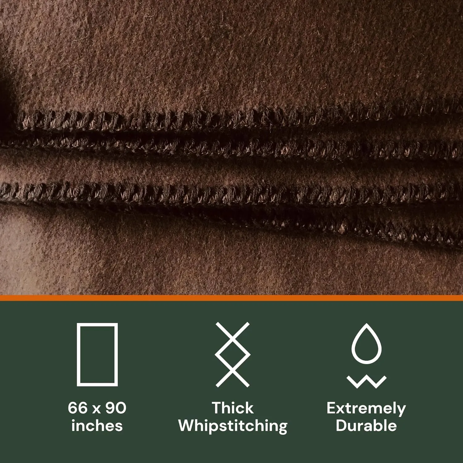 Woolly Mammoth Merino Wool Blanket - Large 66" x 90", 4LBS Camp Blanket | Cabin Throw, Cold Weather, Emergency, Dog Camping Gear, Hiking, Survival, Army, Outside, Outdoors, Twin Size Bed, Brown Color