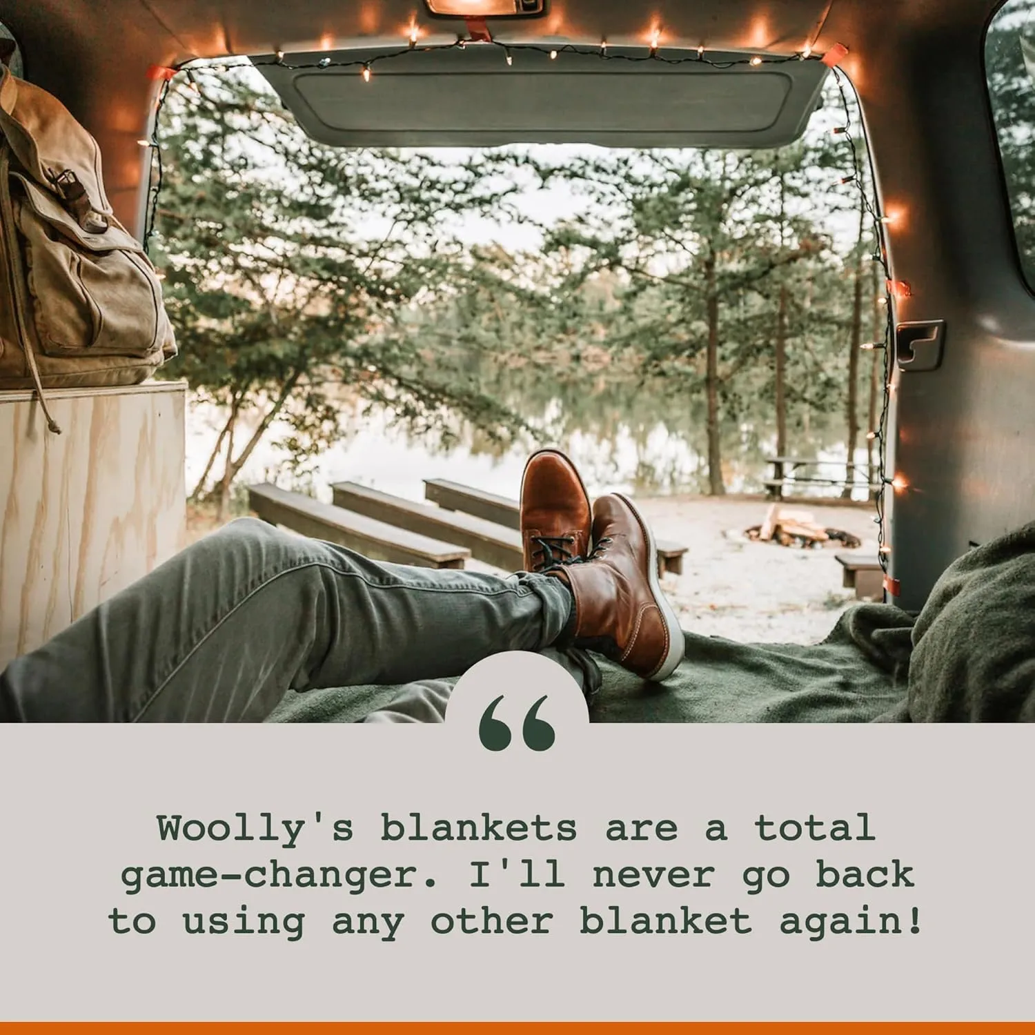 Woolly Mammoth Merino Wool Blanket - Large 66" x 90", 4LBS Camp Blanket | Cabin Throw, Cold Weather, Emergency, Dog Camping Gear, Hiking, Survival, Army, Outside, Outdoors, Twin Size Bed, Brown Color