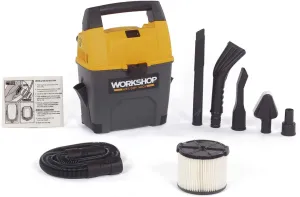 WORKSHOP Wet/Dry Vacs Shop Vacuum WS0301VA 3-Gallon 3.5 Peak HP Portable Wet Dry Vacuum Cleaner with Built-in Dust Pan, Filter, Dust Bag, Expandable Hose, and Attachments for Home and Car Cleaning