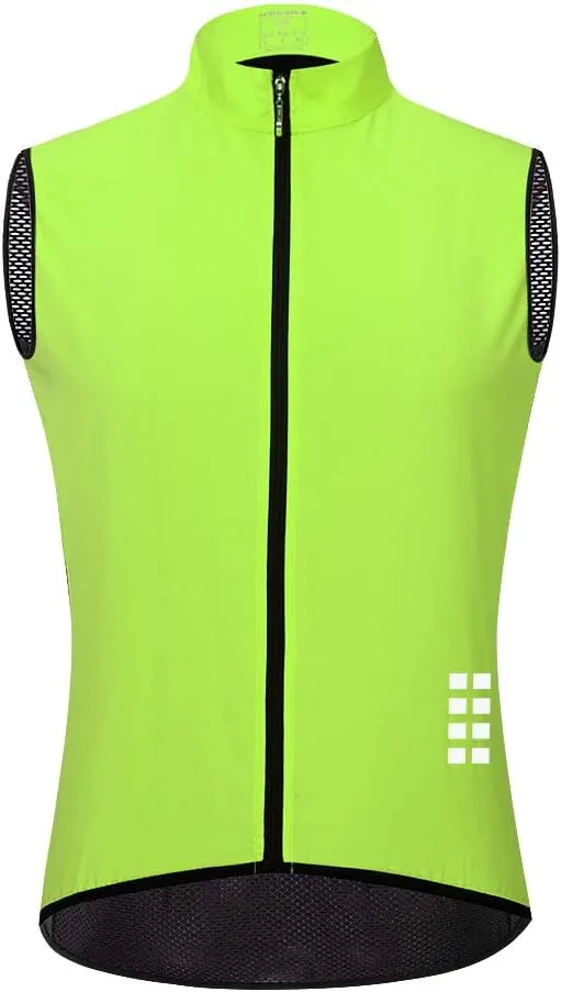 WOSAWE Cycling Vest Running Windbreaker Ssleeveless Safety Shirts Reflective Gilet