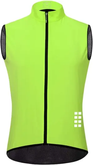 WOSAWE Cycling Vest Running Windbreaker Ssleeveless Safety Shirts Reflective Gilet