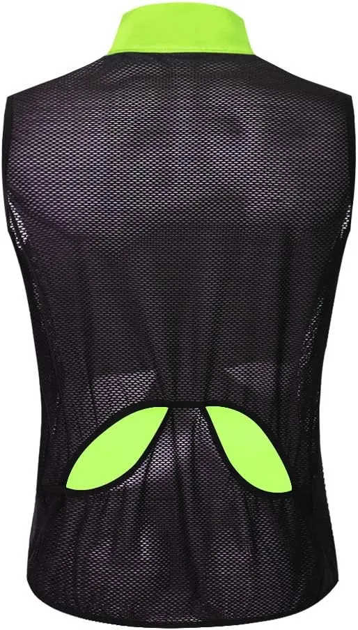 WOSAWE Cycling Vest Running Windbreaker Ssleeveless Safety Shirts Reflective Gilet