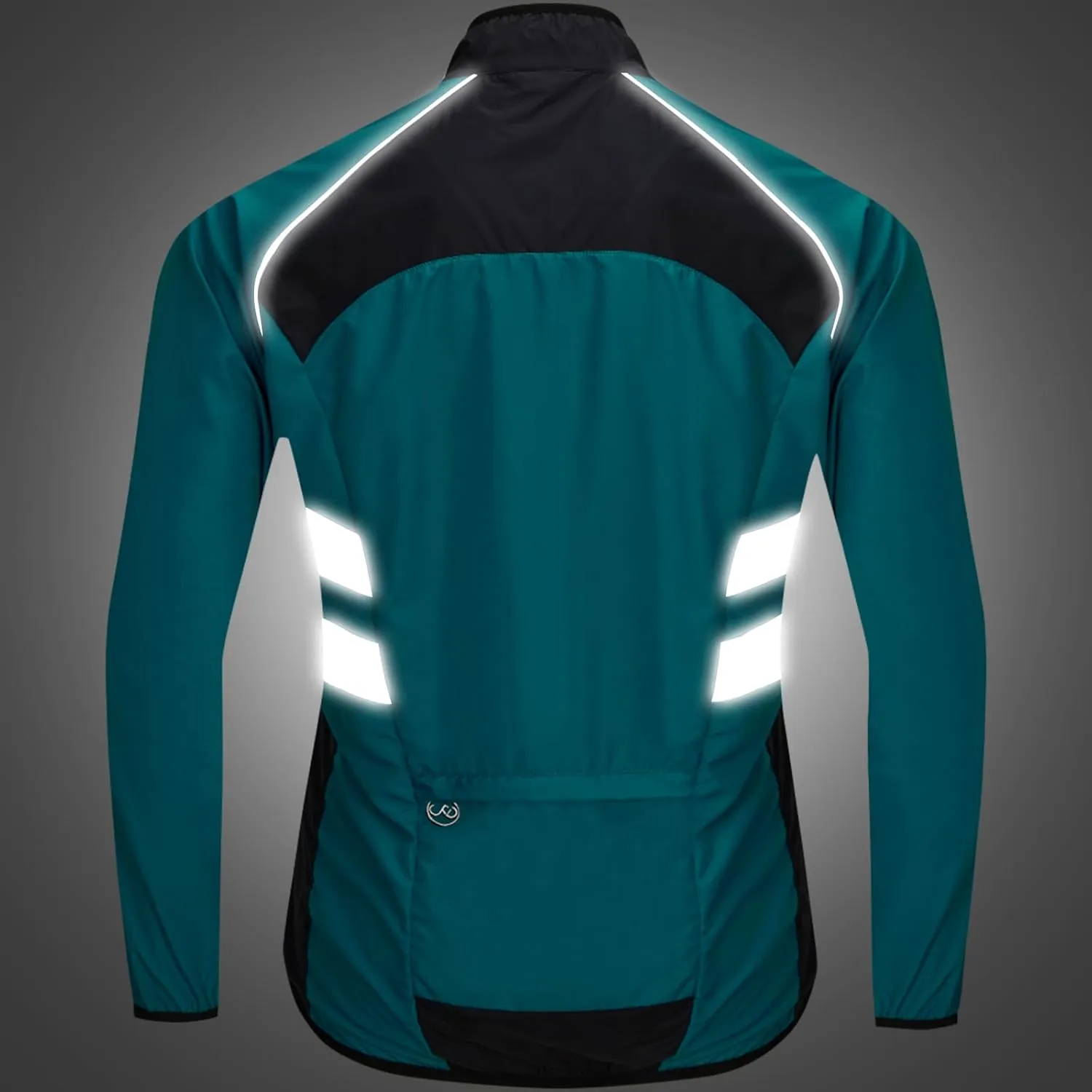 WOSAWE Men's High Visibility Cycling Wind Jacket Water Resistance Reflective Windbreaker