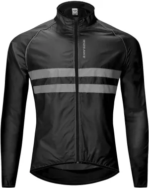 WOSAWE Men's High Visibility Cycling Wind Jacket Water Resistance Reflective Windbreaker
