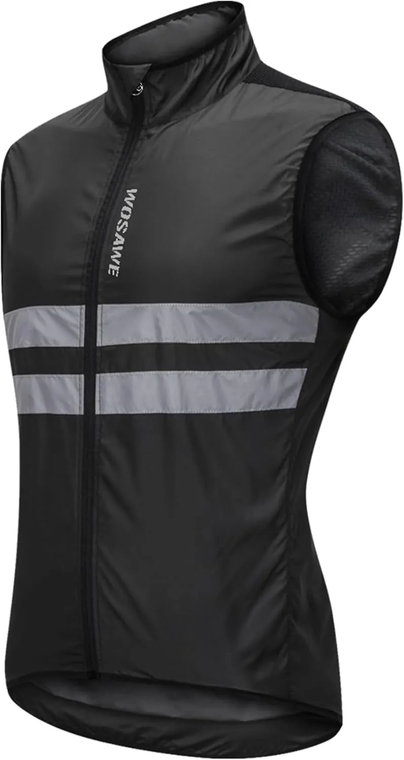 WOSAWE Men's High Visibility Cycling Wind Jacket Water Resistance Reflective Windbreaker