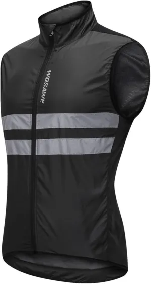 WOSAWE Men's High Visibility Cycling Wind Jacket Water Resistance Reflective Windbreaker