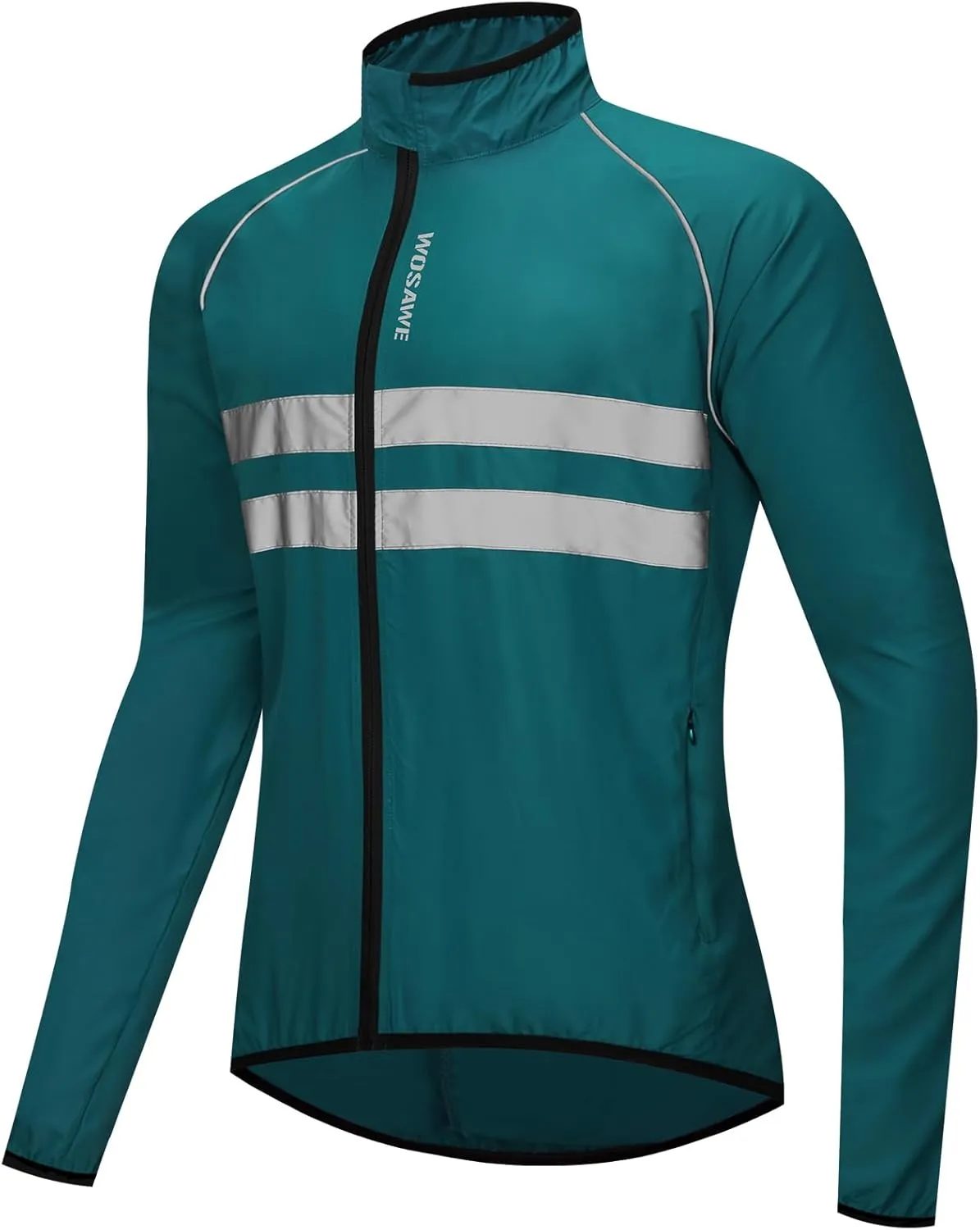 WOSAWE Men's High Visibility Cycling Wind Jacket Water Resistance Reflective Windbreaker