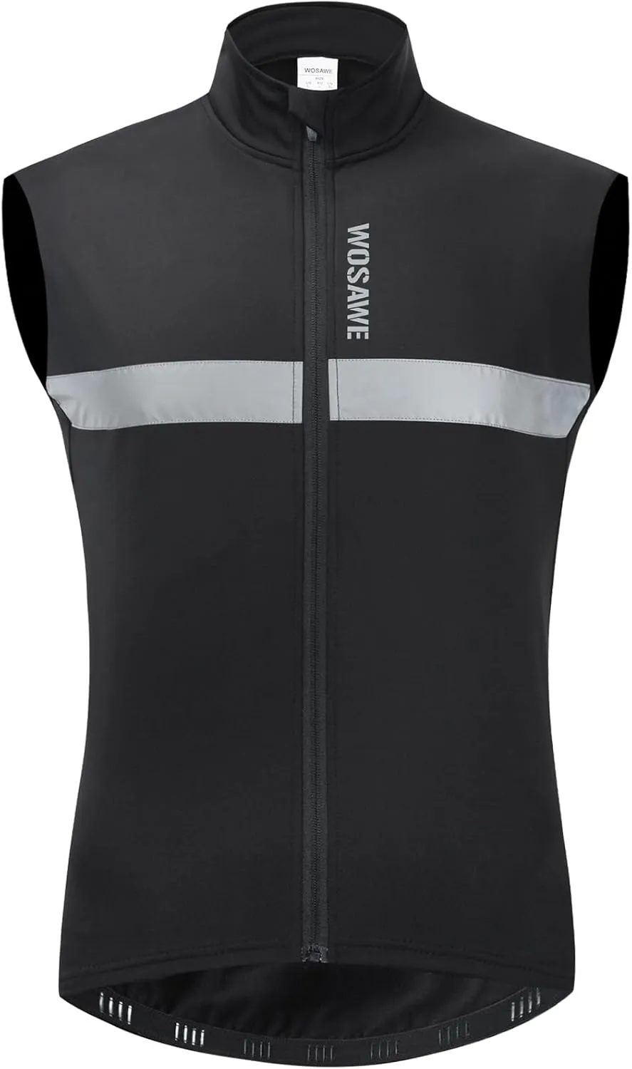 WOSAWE Men's Thermal Cycling Vest Reflective Warm Sheeveless Jacket Running Gilet for Autumn Winter