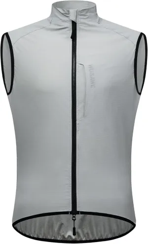 WOSAWE Reflective Cycling Vest with Chest Pocket Water-Repellent Lightweight Windproof Gilet for Running, Hiking, Biking