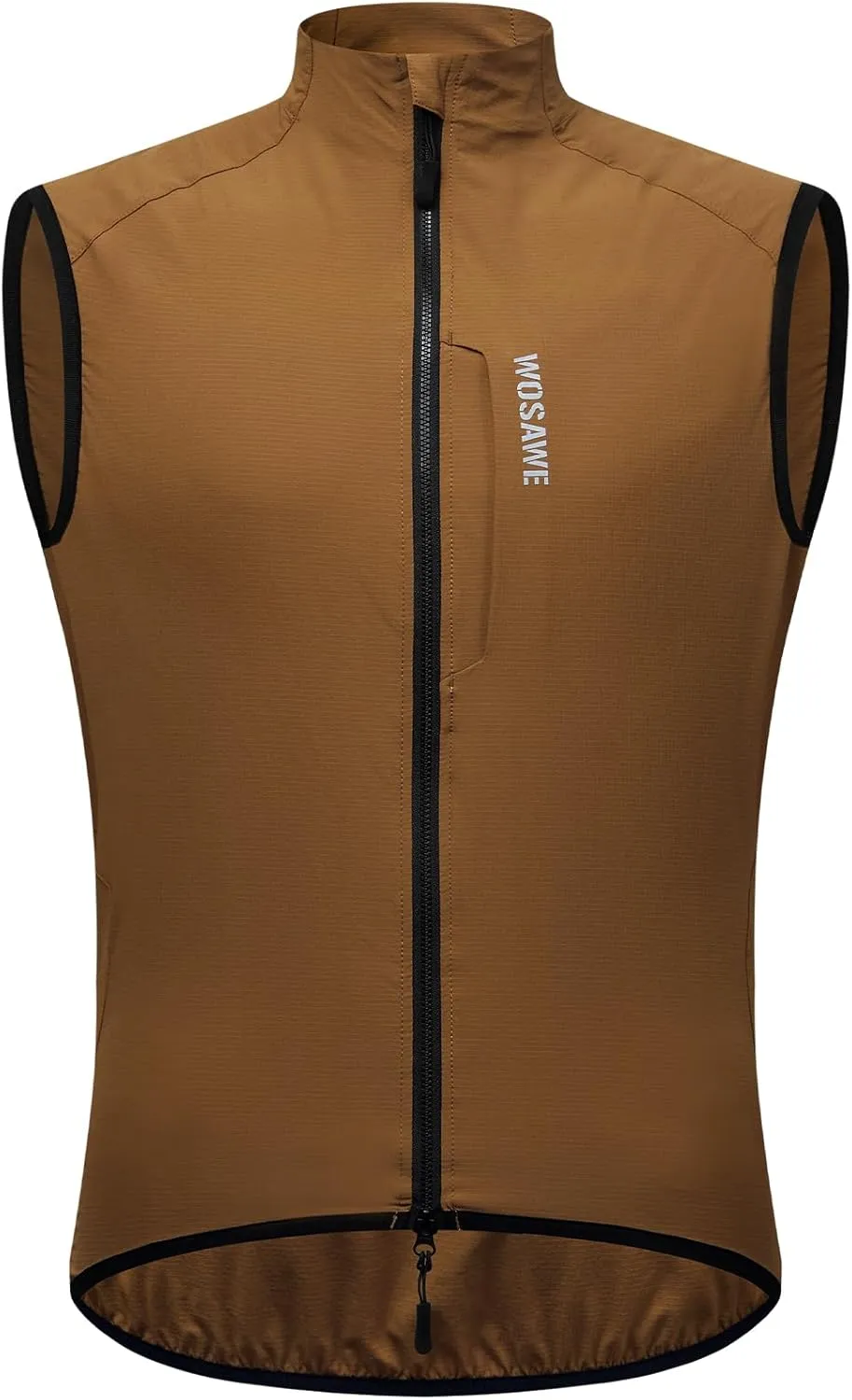 WOSAWE Reflective Cycling Vest with Chest Pocket Water-Repellent Lightweight Windproof Gilet for Running, Hiking, Biking