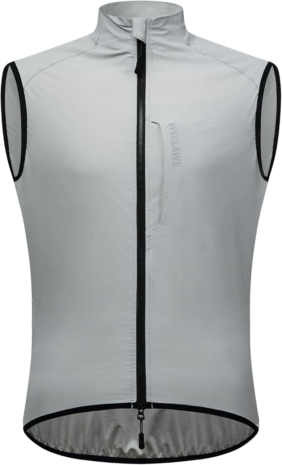 WOSAWE Reflective Cycling Vest with Chest Pocket Water-Repellent Lightweight Windproof Gilet for Running, Hiking, Biking