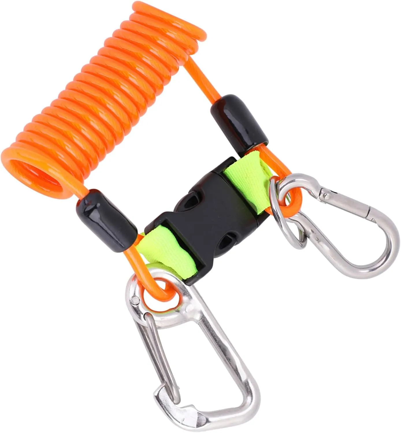Yctze Keep Diving AntiLost Quick Release Spring Coil Lanyard, Stainless Steel Carabiner, Safety Emergency Tool for Diving