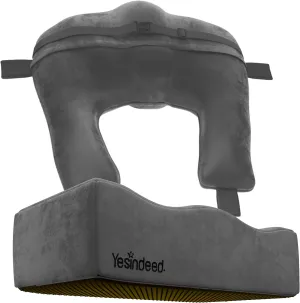 YESINDEED Brazilian Butt Lift Pillow   Back Support – Dr. Approved BBL Foam Pillow Set with Carry Bag, Comfortable & Firm Recovery Cushion for Post Surgery Sitting Relief, Lightweight & Portable, Grey