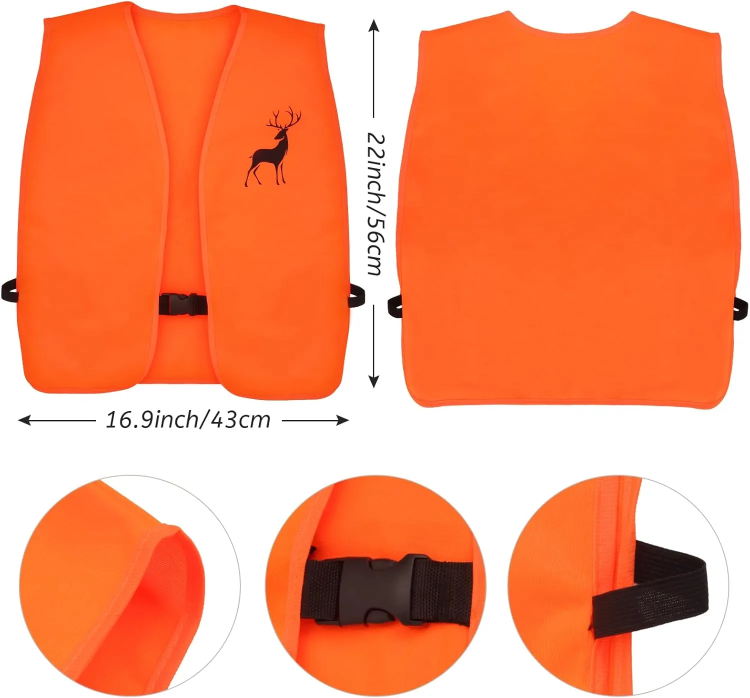 Yewong Kids Blaze Orange Hunting Costume Set - Reflective Safety Vests and Beanie for Outdoor Activities