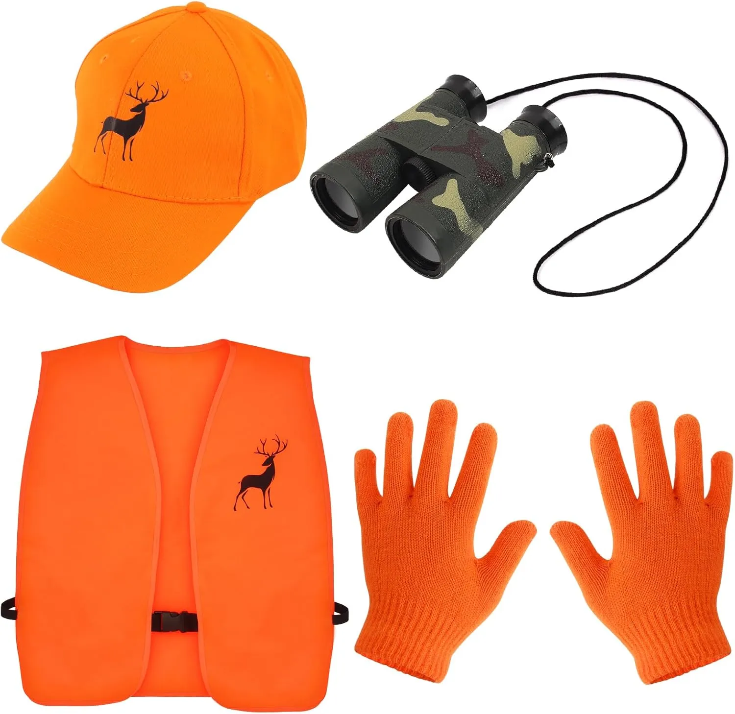 Yewong Kids Blaze Orange Hunting Costume Set - Reflective Safety Vests and Beanie for Outdoor Activities