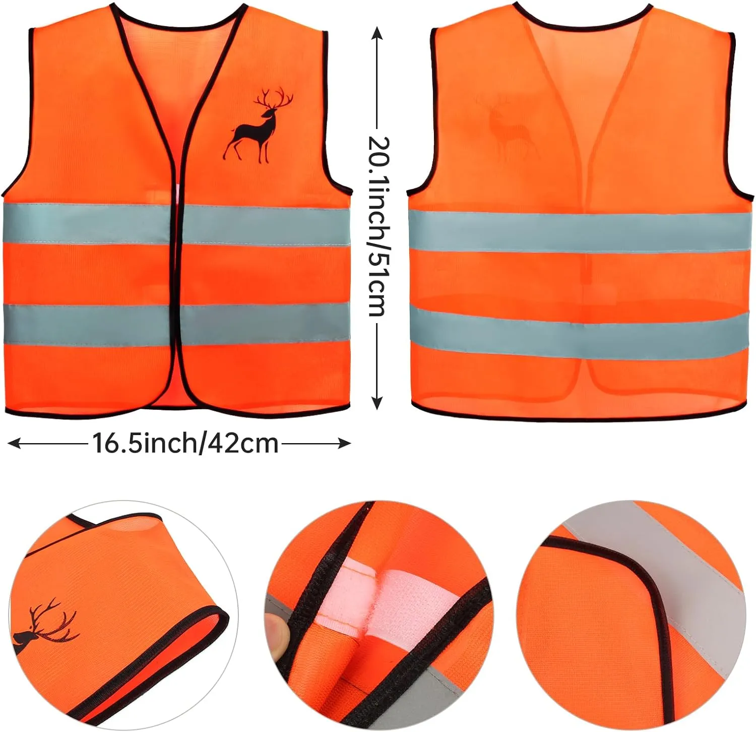 Yewong Kids Blaze Orange Hunting Costume Set - Reflective Safety Vests and Beanie for Outdoor Activities