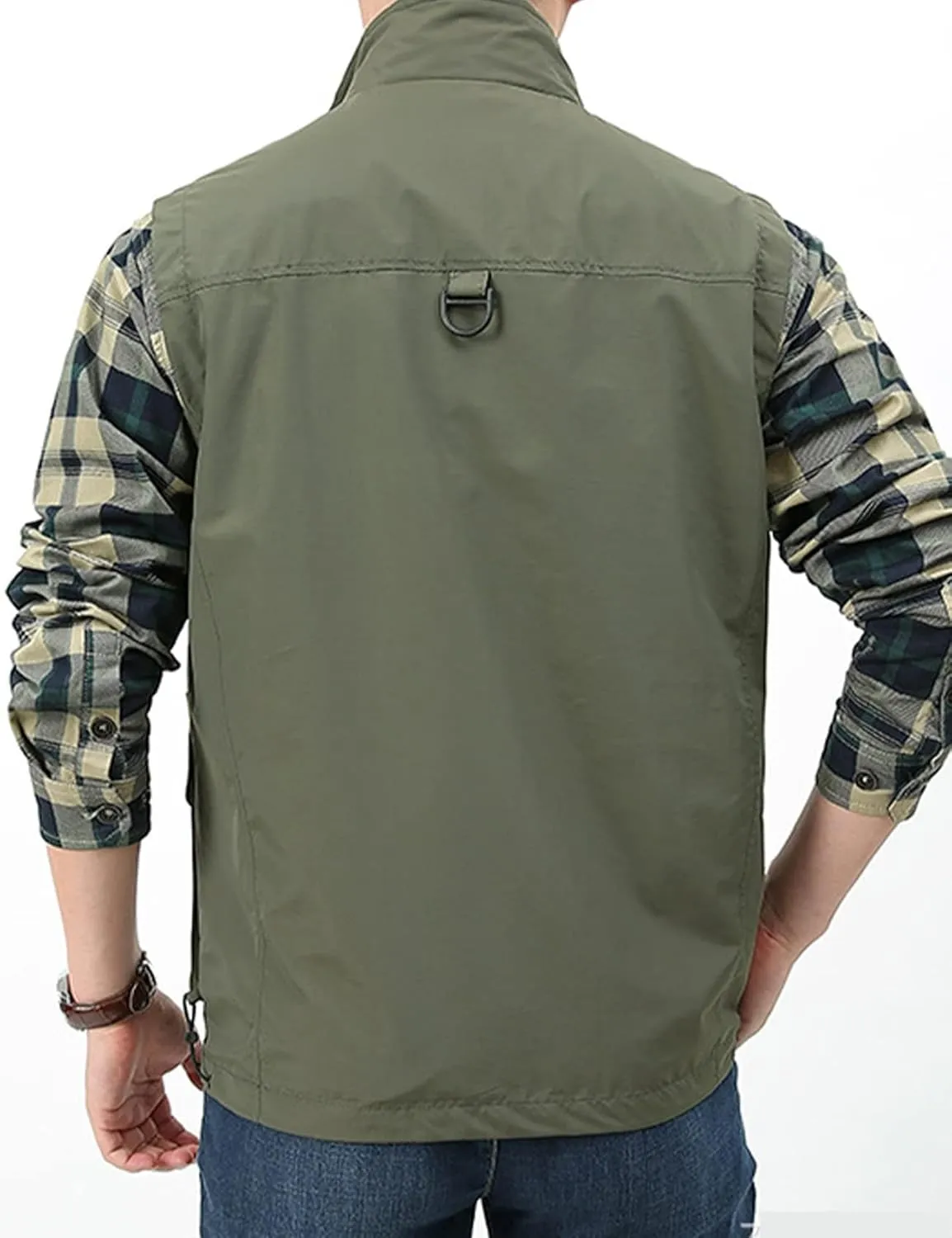 Yimoon Men’s Utility Fishing Vest Summer Lightweight Safari Travel Cargo Vest Outdoor Work Vests Multi Pockets