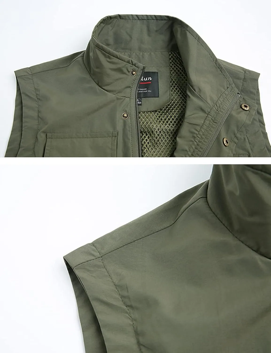 Yimoon Men’s Utility Fishing Vest Summer Lightweight Safari Travel Cargo Vest Outdoor Work Vests Multi Pockets