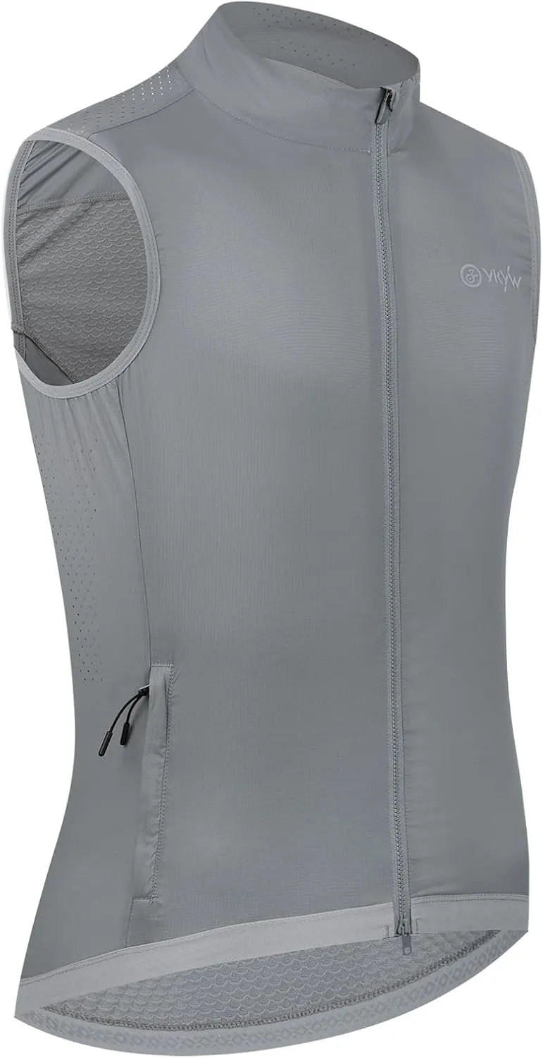 YKYWBIKE Cycling Vest for Men,Micro Softshell Windproof Bike Vest,Water Resistance Sleeveless Cycling Windbreaker