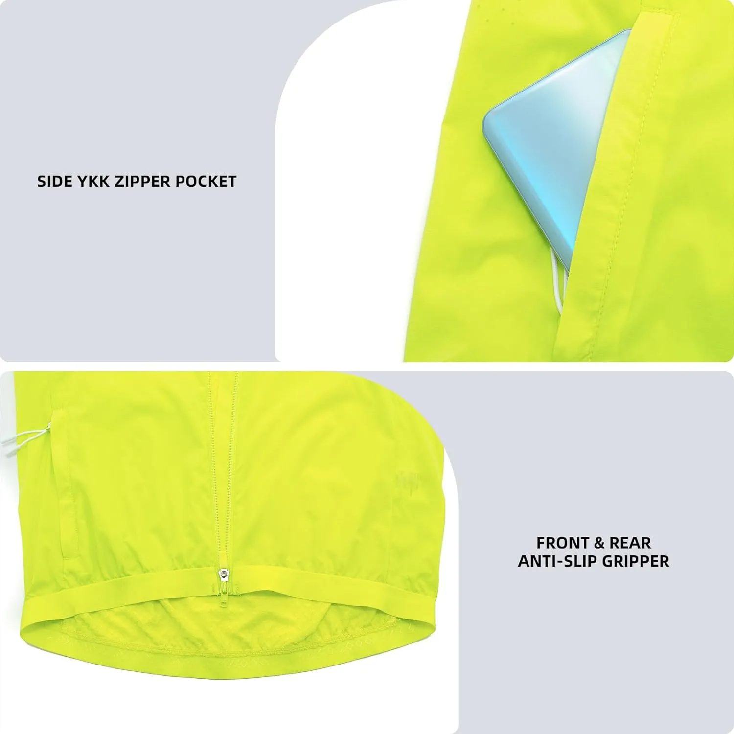 YKYWBIKE Cycling Vest for Men,Micro Softshell Windproof Bike Vest,Water Resistance Sleeveless Cycling Windbreaker