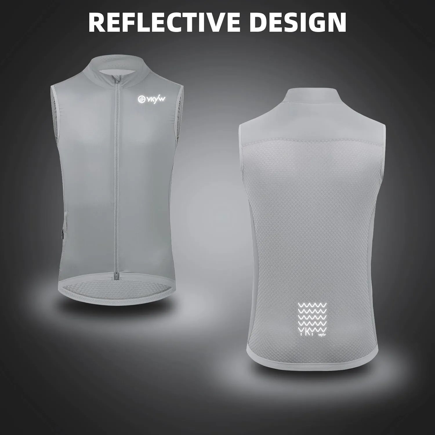 YKYWBIKE Cycling Vest for Men,Micro Softshell Windproof Bike Vest,Water Resistance Sleeveless Cycling Windbreaker