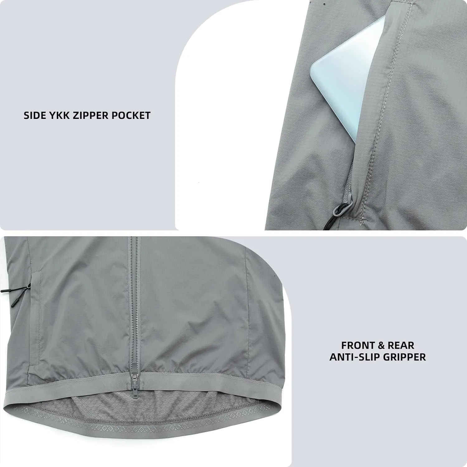 YKYWBIKE Cycling Vest for Men,Micro Softshell Windproof Bike Vest,Water Resistance Sleeveless Cycling Windbreaker