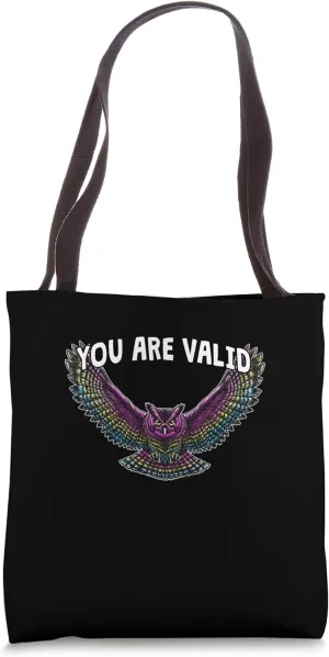 You Are Valid Pansexual Motivational Quote Pan Inspirational Tote Bag
