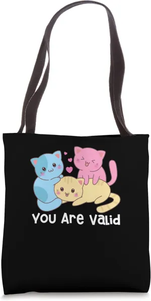 You Are Valid Pansexual Motivational Quote Pan Inspirational Tote Bag