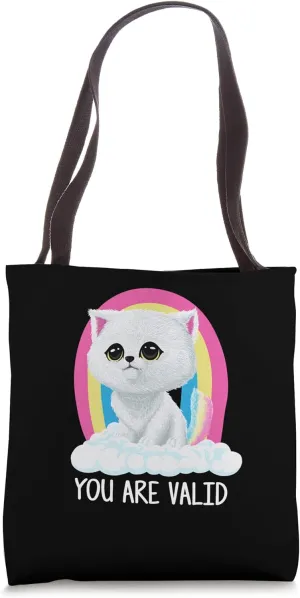 You Are Valid Pansexual Motivational Quote Pan Inspirational Tote Bag