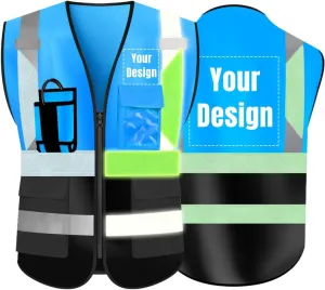 YOWESHOP High Visibility Reflective Safety Vest Customize Logo Outdoor Team Work Uniform