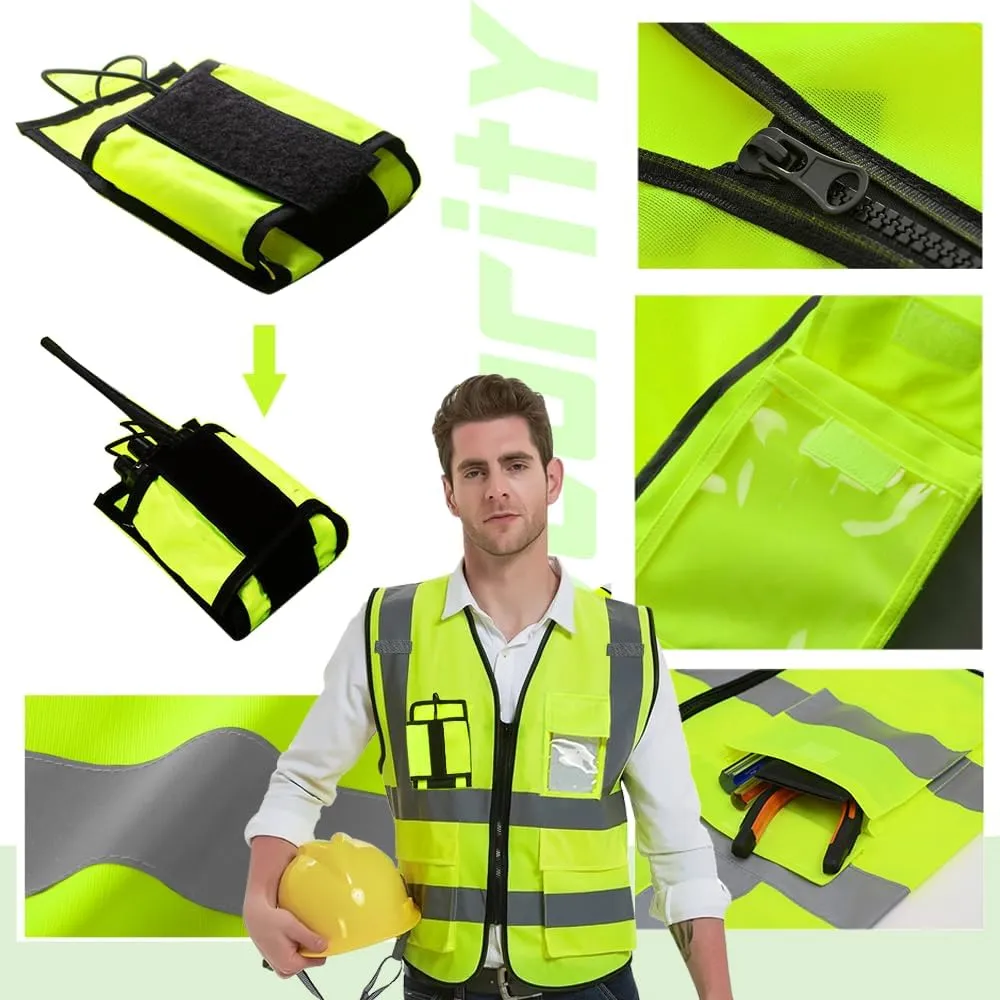 YOWESHOP High Visibility Reflective Safety Vest Customize Logo Outdoor Team Work Uniform