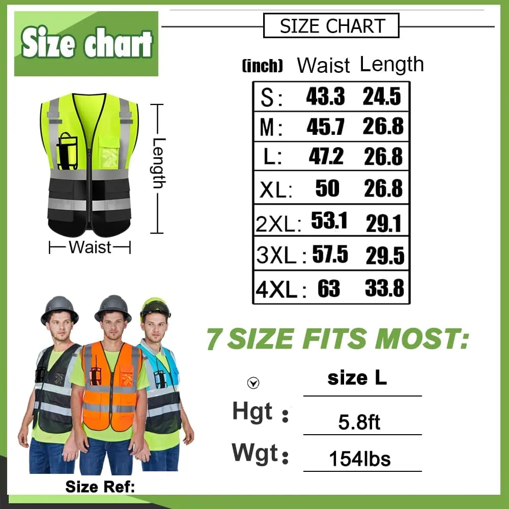 YOWESHOP High Visibility Reflective Safety Vest Customize Logo Outdoor Team Work Uniform