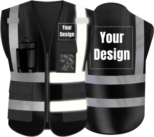 YOWESHOP High Visibility Reflective Safety Vest Customize Logo Outdoor Team Work Uniform