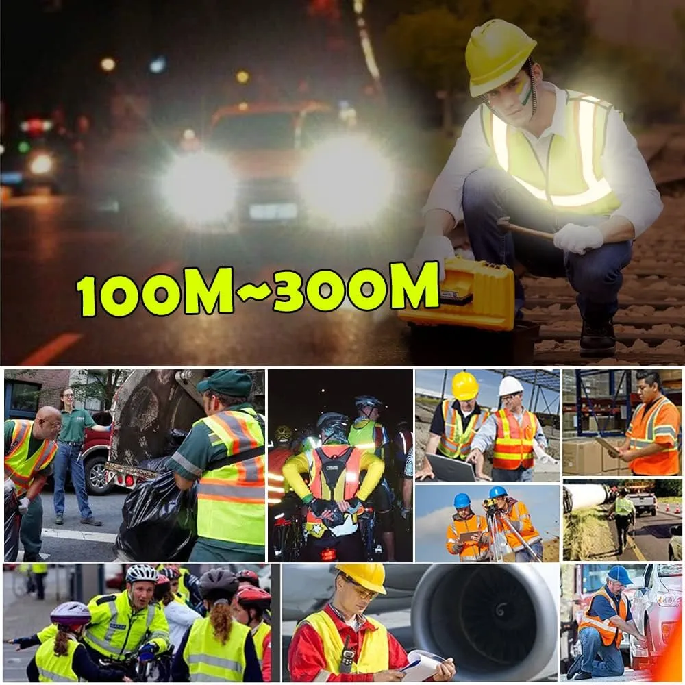 YOWESHOP High Visibility Safety Vest Custom Your Logo Protective Workwear 5 Pockets With Reflective Strips Outdoor Work Vest (XL, Yellow Black Luminous)