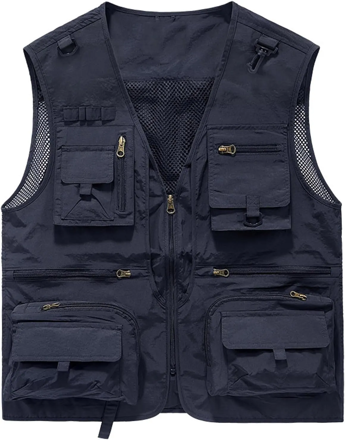 Zeiyignr Unisex Mesh Breathable Fishing Vest Multi-Pockets Photography Travel Hiking Waistcoat Jacket for Adult and Youth
