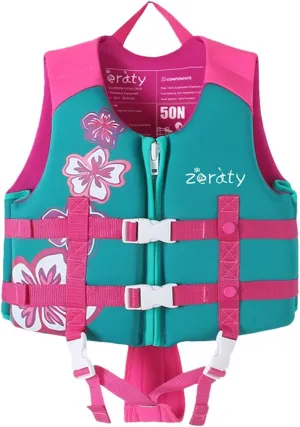 Zeraty Toddler Swim Vest Neoprene Kids Float Jacket Swimming Aid for Children Girls and Boys 20-30-40-50-60-70-80Lbs with Dual Adjustable Safety Straps
