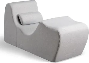 ZINUS Lotus Zero Gravity Chaise Lounger, Foam Recliner for Living Room, Ergonomic Positioning for Better Relaxation, Pillow Included, No Assembly, Light Grey