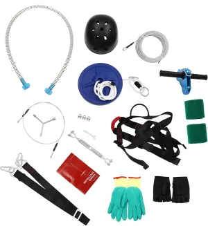 Zipline for Kids and Adult, Cable Tensioning Kit, 80FT Kids Zip Line Kit with Safety Spring Brake System for Kids and Teens