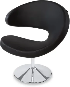 ZURI Shell Swivel Adjustable Height Occasional Chair - Black