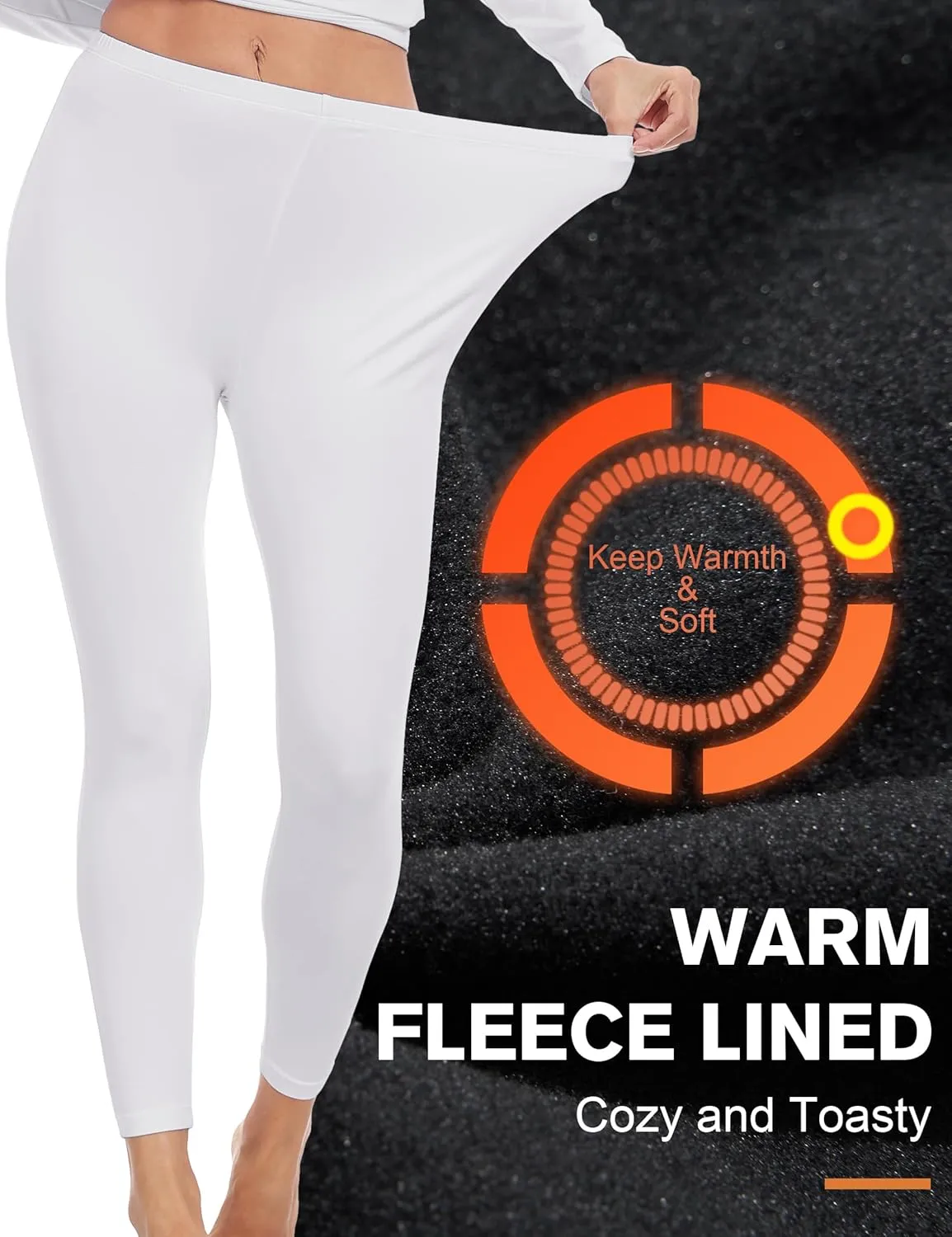 ZUTY 3 Pack Thermal Long Johns Fleece Lined Leggings for Women Underwear Tights Warm Winter Base Layer Pants