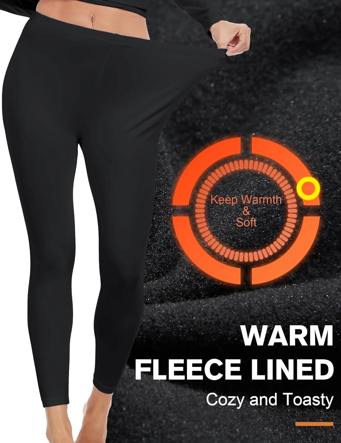 ZUTY 3 Pack Thermal Long Johns Fleece Lined Leggings for Women Underwear Tights Warm Winter Base Layer Pants