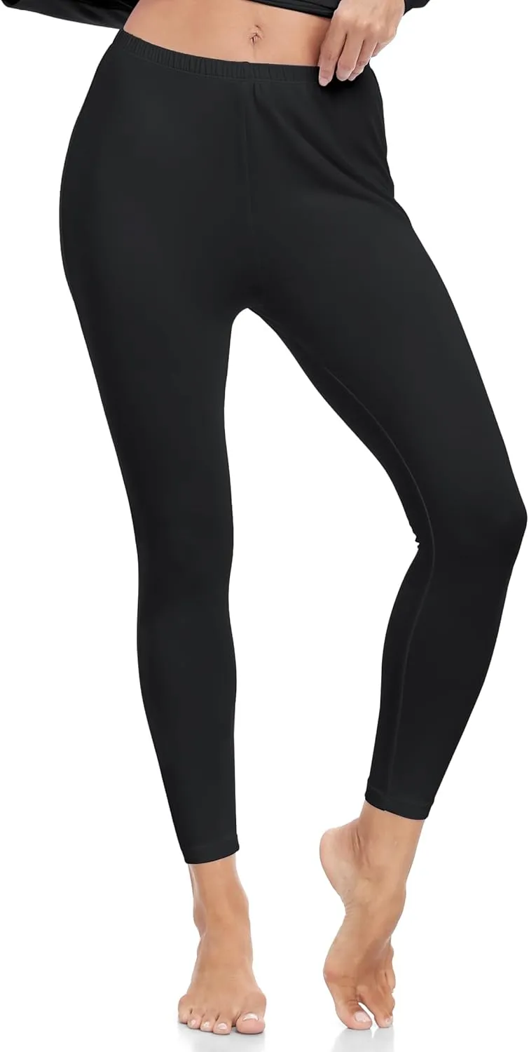ZUTY 3 Pack Thermal Long Johns Fleece Lined Leggings for Women Underwear Tights Warm Winter Base Layer Pants