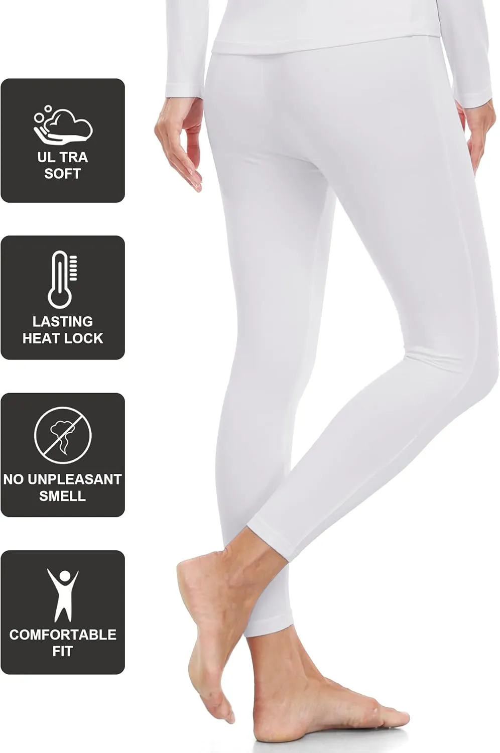 ZUTY 3 Pack Thermal Long Johns Fleece Lined Leggings for Women Underwear Tights Warm Winter Base Layer Pants