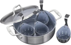 ZWILLING Spirit Ceramic Nonstick Egg Poacher Set, 6-pc, Stainless Steel